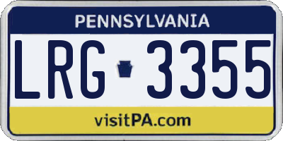 PA license plate LRG3355