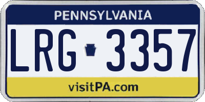 PA license plate LRG3357