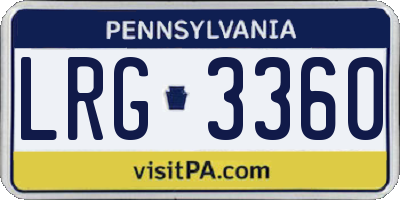 PA license plate LRG3360