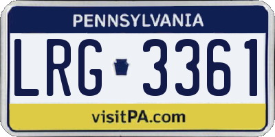 PA license plate LRG3361
