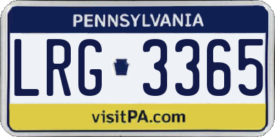 PA license plate LRG3365