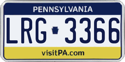 PA license plate LRG3366