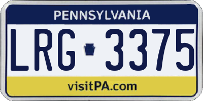 PA license plate LRG3375