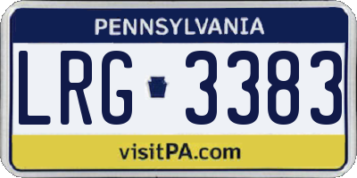 PA license plate LRG3383