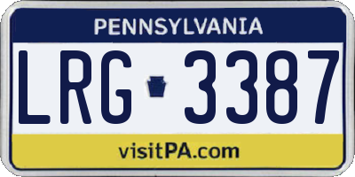 PA license plate LRG3387