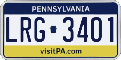 PA license plate LRG3401