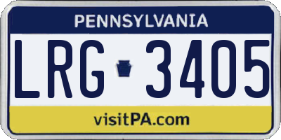 PA license plate LRG3405