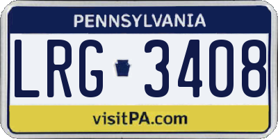 PA license plate LRG3408