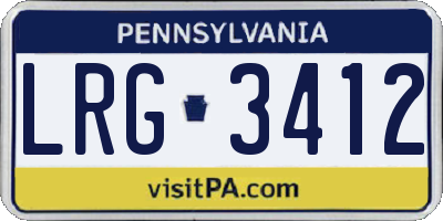 PA license plate LRG3412