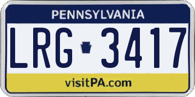 PA license plate LRG3417