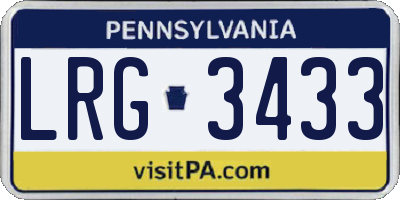 PA license plate LRG3433