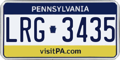 PA license plate LRG3435