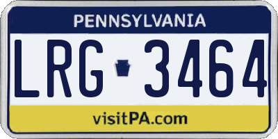 PA license plate LRG3464