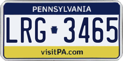 PA license plate LRG3465
