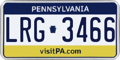 PA license plate LRG3466