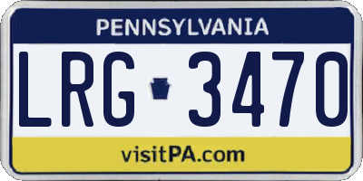 PA license plate LRG3470