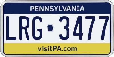 PA license plate LRG3477