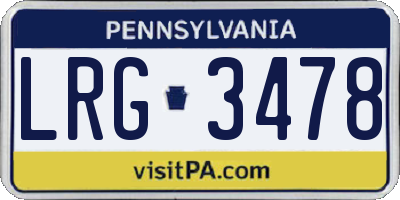 PA license plate LRG3478