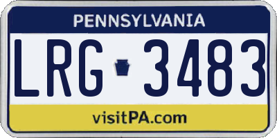 PA license plate LRG3483