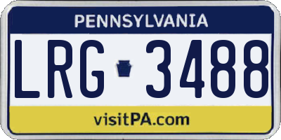 PA license plate LRG3488
