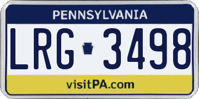 PA license plate LRG3498