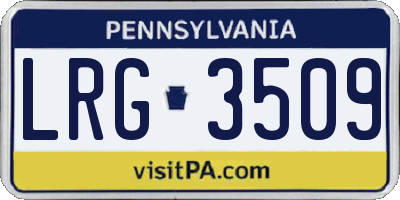 PA license plate LRG3509