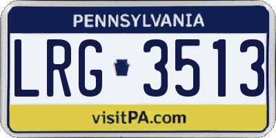 PA license plate LRG3513