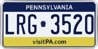 PA license plate LRG3520