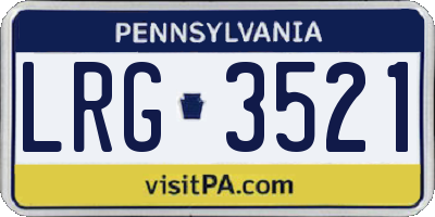 PA license plate LRG3521