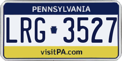 PA license plate LRG3527