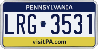 PA license plate LRG3531