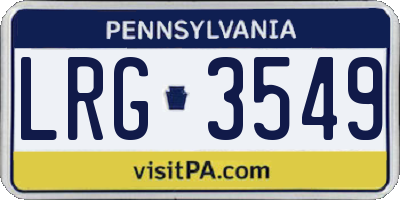PA license plate LRG3549