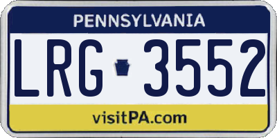 PA license plate LRG3552