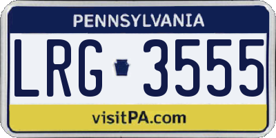 PA license plate LRG3555