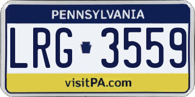 PA license plate LRG3559