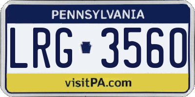 PA license plate LRG3560