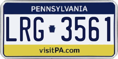 PA license plate LRG3561