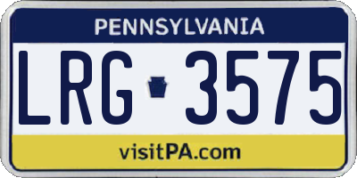PA license plate LRG3575