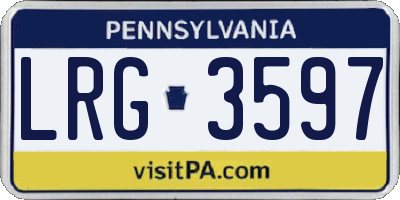 PA license plate LRG3597