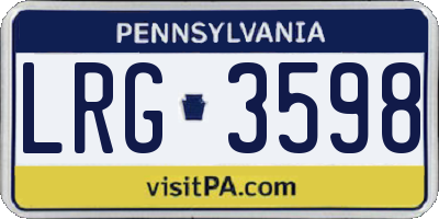 PA license plate LRG3598