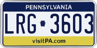 PA license plate LRG3603