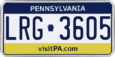 PA license plate LRG3605