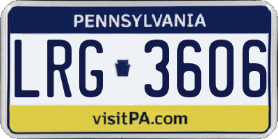 PA license plate LRG3606