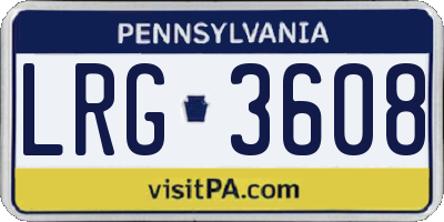 PA license plate LRG3608