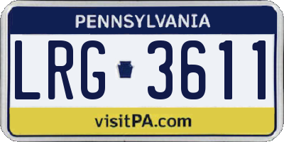 PA license plate LRG3611