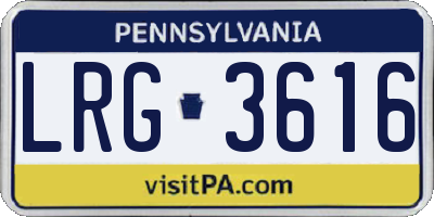 PA license plate LRG3616