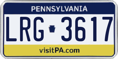 PA license plate LRG3617