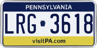 PA license plate LRG3618