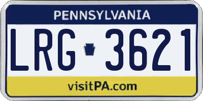 PA license plate LRG3621
