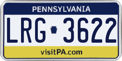 PA license plate LRG3622